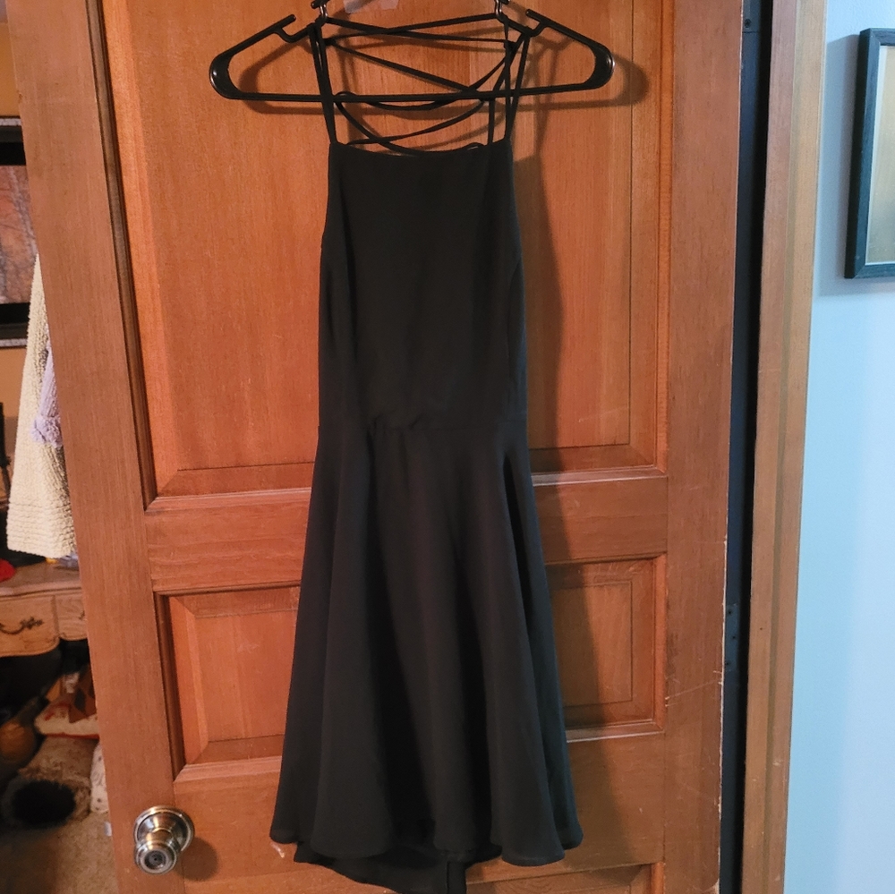 Lulus black lace up dress